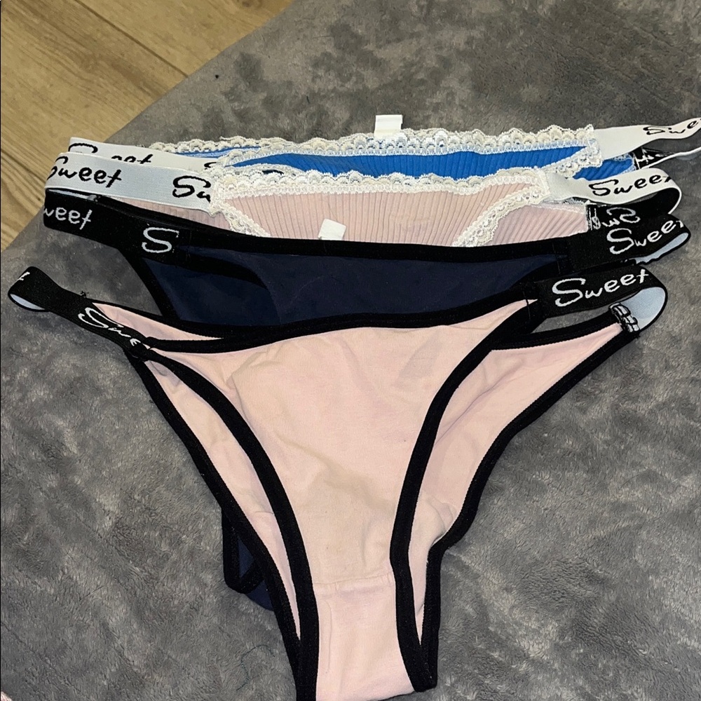 SHEIN Women's Panties Set - Pink, Blue, Black